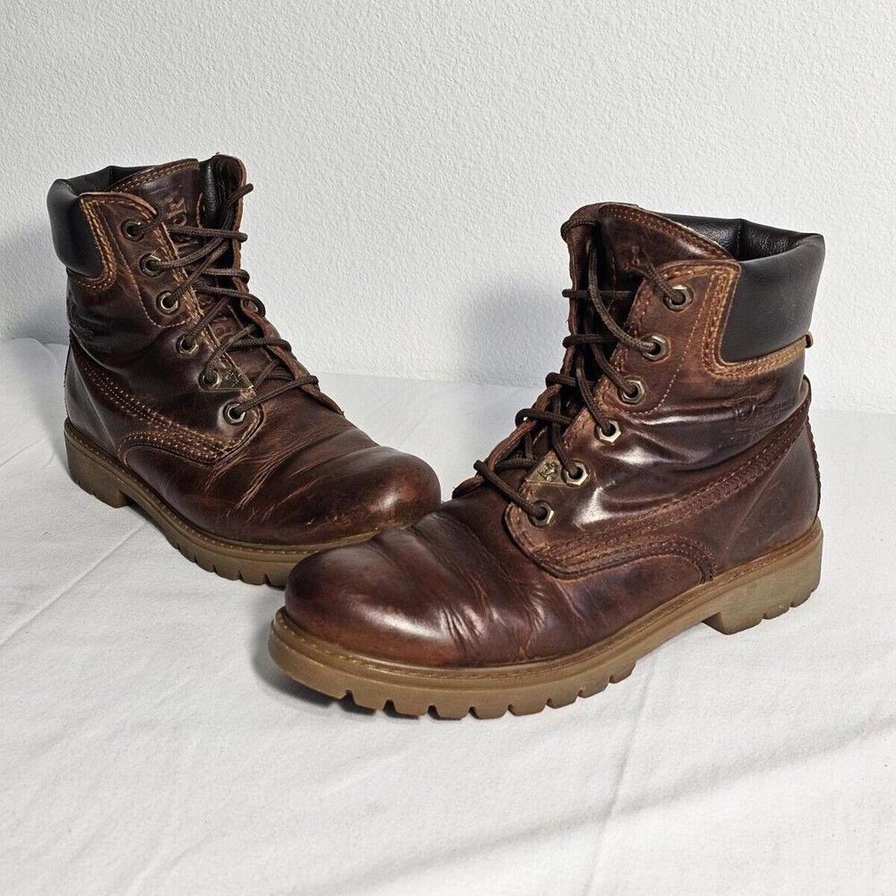 Vintage Panama Jack Brown Leather Ankle Boots Women's EU Size 38 US 7 - Picture 2 of 12